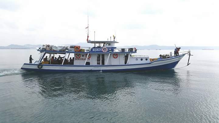 Kapal mancing di Lempasing bandar Lampung Sumatera