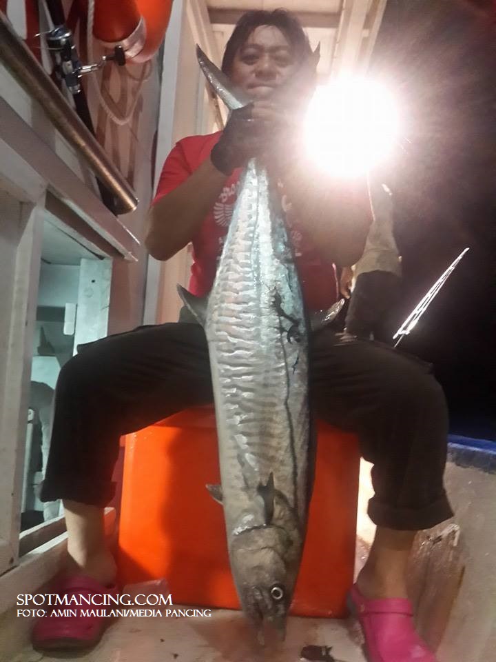 Jimmy Caster dengan tengiri 12,5 kg yang digaet dengan umpan spun.