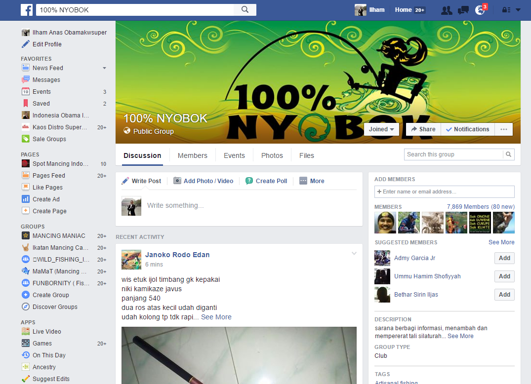 Laman Grup facebook 100% Nyobok